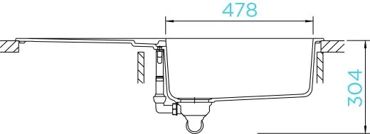 SCHOCK Kchensple Signus D-100L Cristadur Nano-Granitsple / Einbausple mit Drehexcenter