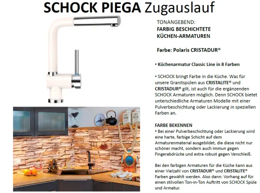 SCHOCK Kchenarmatur Piega Cristadur Einhebelmischer Zugauslauf 360 schwenkbarer Auslauf mit Schlauchbrause