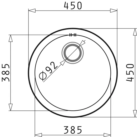 ✅ Pyramis Kchensple CR-Rundbecken (38,5x15) Edelstahlsple / Runde Sple Siebkorb als Stopfenventil 3 1/2"