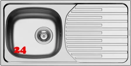 ✅ Pyramis Kchensple ET33 Fork (86x43,5) 1B 1D Einbausple / Edelstahlsple Ablauf mit Stopfenventil ohne Hahnlochbohrung