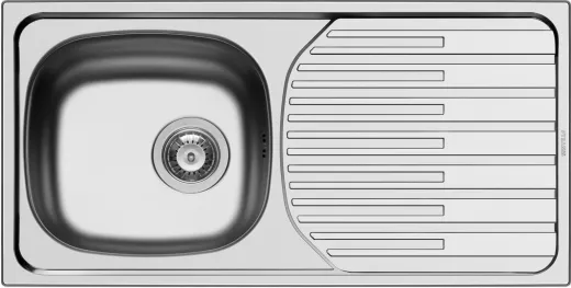 ✅ Pyramis Kchensple ET33 Fork (86x43,5) 1B 1D Einbausple / Edelstahlsple Ablauf mit Stopfenventil ohne Hahnlochbohrung