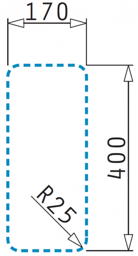 Pyramis Kchensple Lume (17x40) 1B Unterbausple mit Siebkorb als Stopfen- oder Drehknopfventil