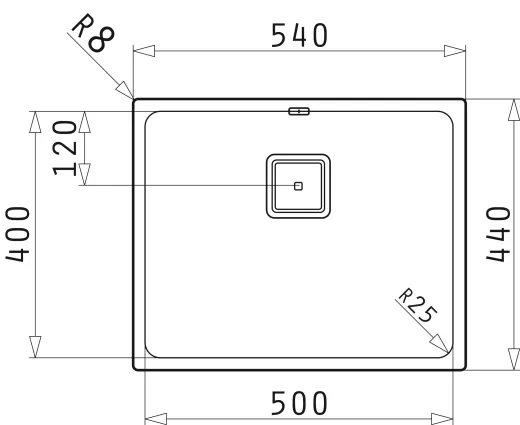 Pyramis Kchensple Lume (50x40) 1B Unterbausple mit Siebkorb als Stopfen- oder Drehknopfventil