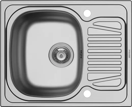 Pyramis Kchensple Sparta (62x50) 1B 1D Einbausple / Edelstahlsple Siebkorb als Drehknopfventil
