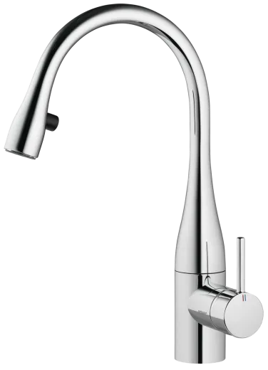 KWC K�chenarmatur EVE 10.121.102.000FL Einhebelmischer Chrom mit Zugauslauf Griffposition ausw�hlbar mit LEDShine (121618)