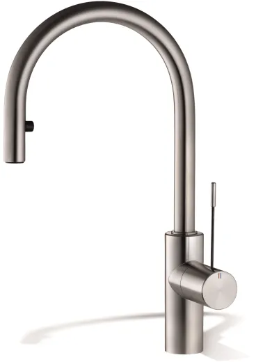 KWC Kchenarmatur Ono 10.151.102.700FL Einhebelmischer Edelstahl massiv mit Zugauslauf Bedienhebel aus Medizinstahl (121496)