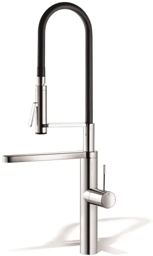 KWC Kchenarmatur Ono Highflex 10.151.423.700 Einhebelmischer Edelstahl massiv mit Pendelbrause Bedienhebel aus Medizinstahl (122252)