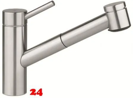 KWC Kchenarmatur Inox 10.271.033.700FL Einhebelmischer Edelstahl massiv mit Zugauslauf mit Brausefunktion (121505)