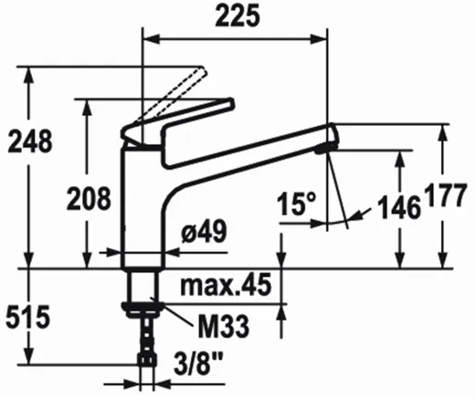 KWC Kchenarmatur Luna-E 10.441.023.000FL Einhebelmischer Chrom mit Festauslauf (123818)