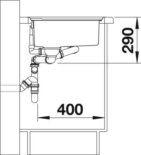 BLANCO Kchensple Axis III 6 S-IF Edelstahlsple / Einbausple Flachrand mit Ablaufsystem InFino und Drehknopfventil