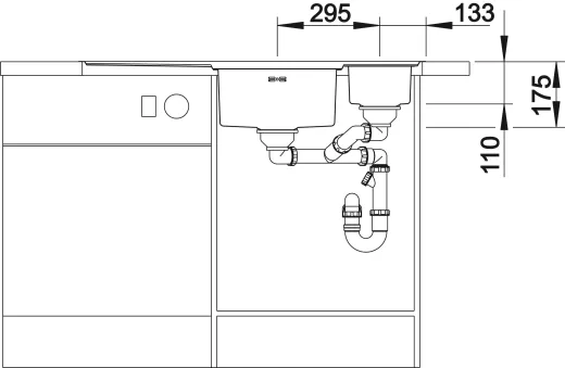 BLANCO Kchensple Axis III 6 S-IF Edelstahlsple / Einbausple Flachrand mit Ablaufsystem InFino und Drehknopfventil
