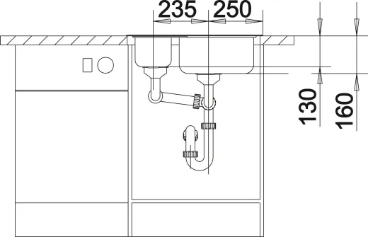 BLANCO Kchensple Lantos 6-IF Edelstahlsple / Einbausple Flachrand mit Siebkorb als Drehknopfventil