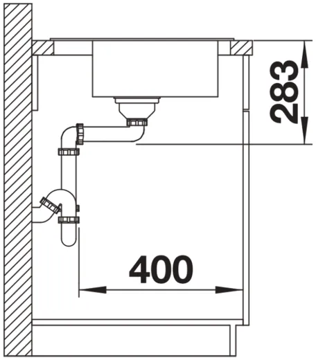 BLANCO Kchensple Dana 6 Einbausple / Edelstahlsple mit Hahnlochbank Siebkorb als Stopfenventil