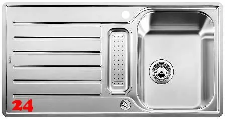 BLANCO Kchensple Lantos 5 S-IF Edelstahlsple / Einbausple Flachrand mit Siebkorb als Drehknopfventil