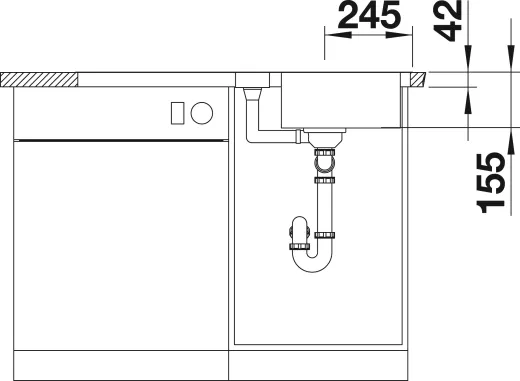 BLANCO Kchensple Lantos 5 S-IF Edelstahlsple / Einbausple Flachrand mit Siebkorb als Drehknopfventil