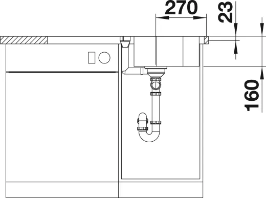 BLANCO Kchensple Lantos 45 S-IF Edelstahlsple / Einbausple Flachrand mit Siebkorb als Drehknopfventil