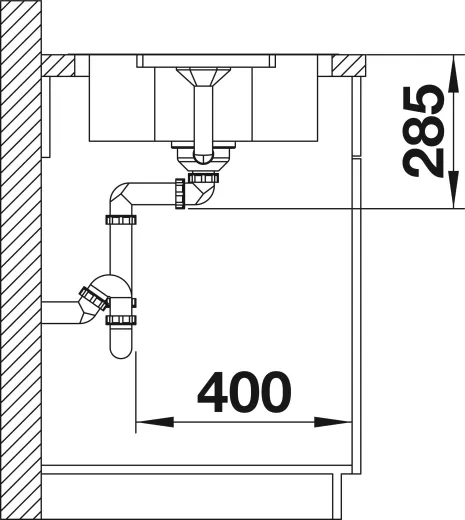 BLANCO Kchensple Lantos 45 S-IF Edelstahlsple / Einbausple Flachrand mit Siebkorb als Drehknopfventil
