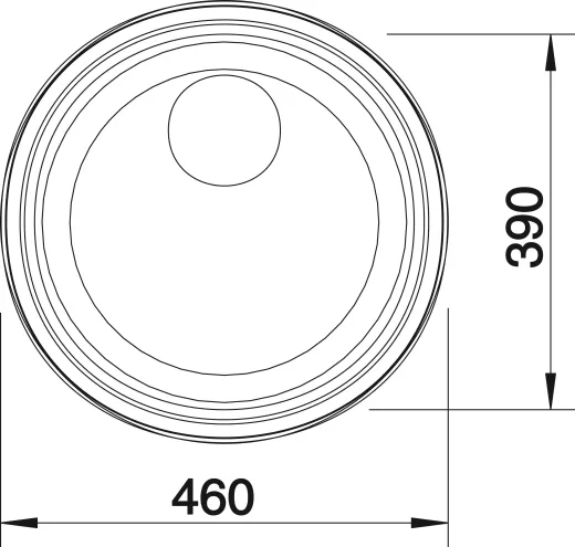 BLANCO Kchensple Rondosol-IF Edelstahlsple / Rundbecken Flachrand mit Siebkorb als Stopfenventil Handbettigung
