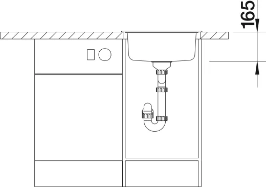 BLANCO Kchensple Rondosol-IF Edelstahlsple / Rundbecken Flachrand mit Siebkorb als Stopfenventil Handbettigung