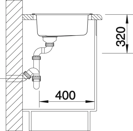BLANCO Kchensple Rondosol-IF Edelstahlsple / Rundbecken Flachrand mit Siebkorb als Stopfenventil Handbettigung