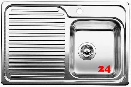 BLANCO Kchensple Classic 40 S Edelstahlsple / Einbausple mit Siebkorb als Stopfenventil und Handbettigung