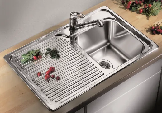 BLANCO Kchensple Classic 40 S Edelstahlsple / Einbausple mit Siebkorb als Stopfenventil und Handbettigung