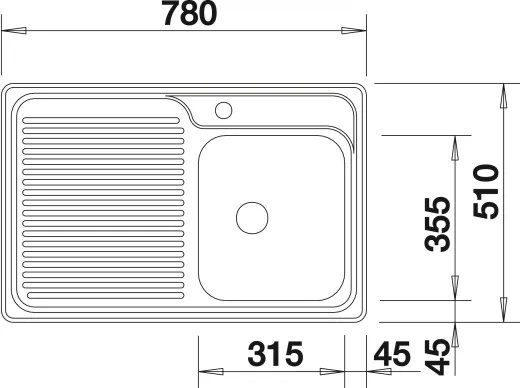 BLANCO Kchensple Classic 40 S Edelstahlsple / Einbausple mit Siebkorb als Stopfenventil und Handbettigung