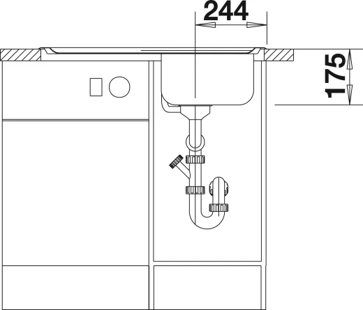 BLANCO Kchensple Classic 40 S Edelstahlsple / Einbausple mit Siebkorb als Stopfenventil und Handbettigung