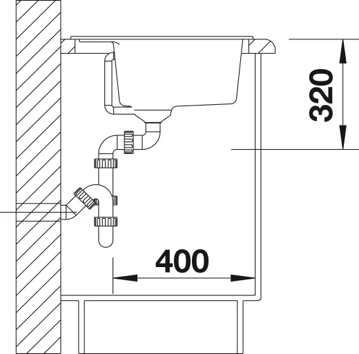 BLANCO Kchensple Dalago 6 Silgranit PuraDurII Granitsple / Einbausple mit Drehknopfventil