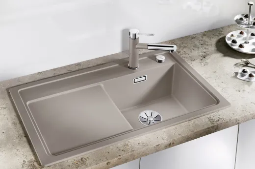 BLANCO Zenar 45 S Silgranit PuraDurII Granitsple / Einbausple Ablaufsystem InFino mit Drehknopfventil