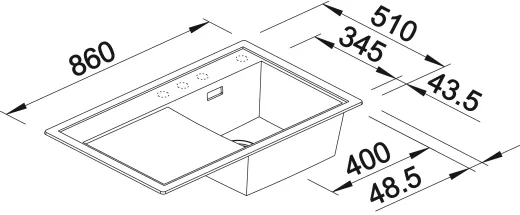 BLANCO Zenar 45 S Silgranit PuraDurII Granitsple / Einbausple Ablaufsystem InFino mit Drehknopfventil
