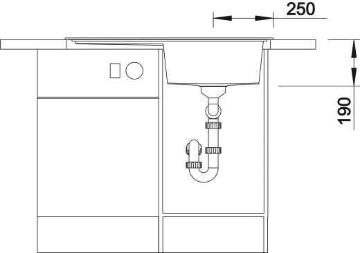 BLANCO Zenar 45 S Silgranit PuraDurII Granitsple / Einbausple Ablaufsystem InFino mit Drehknopfventil