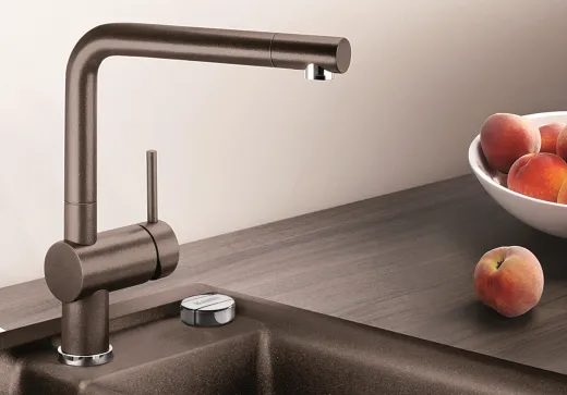 BLANCO Kchenarmatur Linus Silgranit-Look Einhebelmischer mit Festauslauf 360 schwenkbarer Auslauf