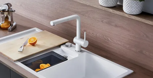 BLANCO Kchenarmatur Linus-S Silgranit-Look Einhebelmischer mit Zugauslauf 140 schwenkbarer Auslauf