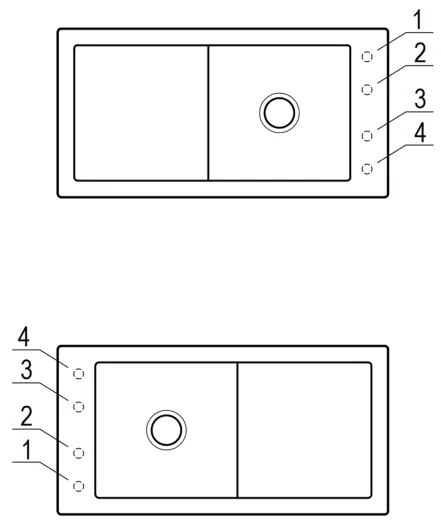 Villeroy & Boch TIMELINE 60-Premiumline Einbausple / Keramiksple in Sonder Farben