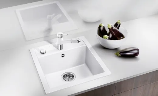 BLANCO Kchensple Dalago 45 Silgranit PuraDurII Granitsple / Einbausple mit Drehknopfventil