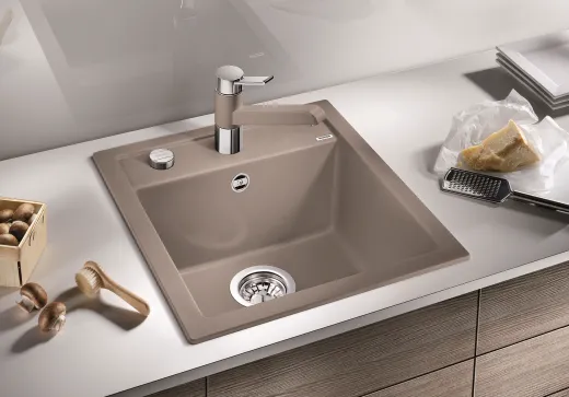 BLANCO Kchensple Dalago 45 Silgranit PuraDurII Granitsple / Einbausple mit Drehknopfventil