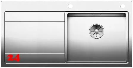 BLANCO Kchensple Divon II 5 S-IF Edelstahlsple / Einbausple Flachrand mit Ablaufsystem InFino und Drehknopfventil