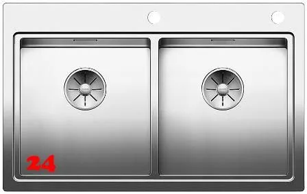 BLANCO Kchensple Divon II 8-IF Edelstahlsple / Doppelsple Flachrand mit Ablaufsystem InFino und Drehknopfventil