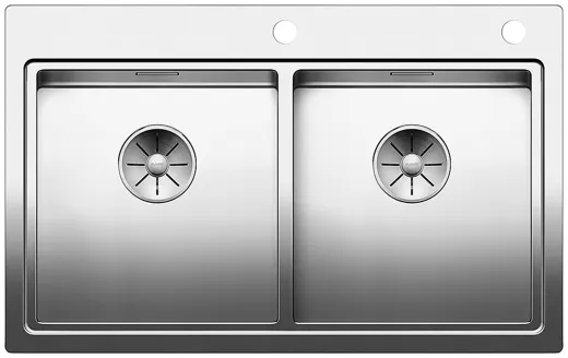 BLANCO Kchensple Divon II 8-IF Edelstahlsple / Doppelsple Flachrand mit Ablaufsystem InFino und Drehknopfventil