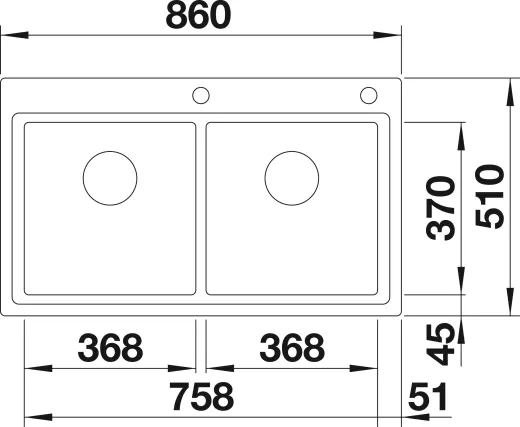 BLANCO Kchensple Divon II 8-IF Edelstahlsple / Doppelsple Flachrand mit Ablaufsystem InFino und Drehknopfventil