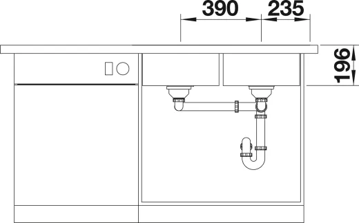 BLANCO Kchensple Divon II 8-IF Edelstahlsple / Doppelsple Flachrand mit Ablaufsystem InFino und Drehknopfventil
