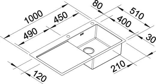 BLANCO Kchensple Claron 5 S-IF Edelstahlsple / Einbausple Flachrand mit Ablaufsystem InFino und PushControl