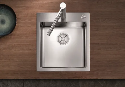 BLANCO Kchensple Claron 400-IF/A Edelstahlsple / Einbausple Flachrand mit Ablaufsystem InFino und PushControl