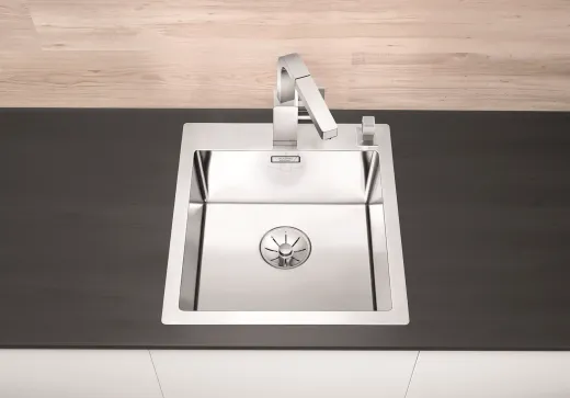 BLANCO Kchensple Claron 400-IF/A Edelstahlsple / Einbausple Flachrand mit Ablaufsystem InFino und PushControl