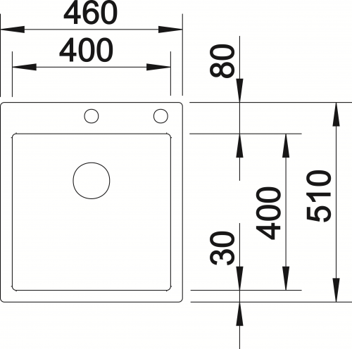 BLANCO Kchensple Claron 400-IF/A Edelstahlsple / Einbausple Flachrand mit Ablaufsystem InFino und PushControl