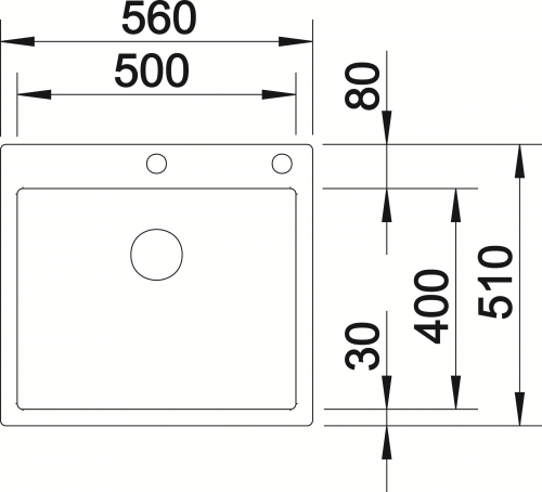 BLANCO Kchensple Claron 500-IF/A Edelstahlsple / Einbausple Flachrand mit Ablaufsystem InFino und PushControl