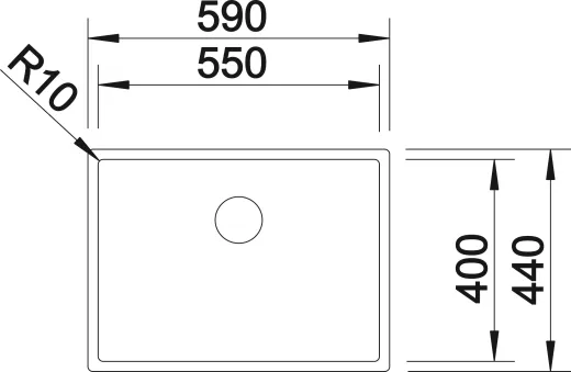 BLANCO Kchensple Claron 550-IF Edelstahlsple / Einbausple Flachrand mit Ablaufsystem InFino und Handbettigung