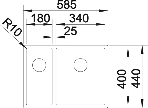 BLANCO Kchensple Claron 340/180-IF Edelstahlsple / Einbausple Flachrand mit Ablaufsystem InFino und Handbettigung