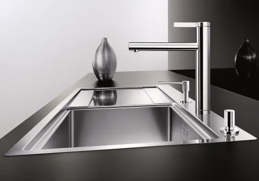 ✅ BLANCO Linee Edelstahl Seidenmatt Einhebelmischer / Spltischarmatur mit Festauslauf 360 schwenkbarer Auslauf